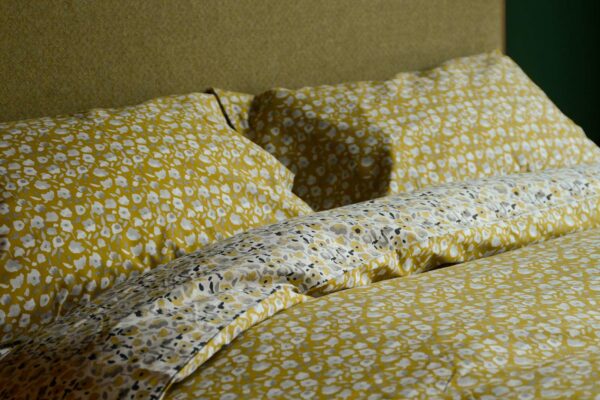 flora reversible mustard duvet set