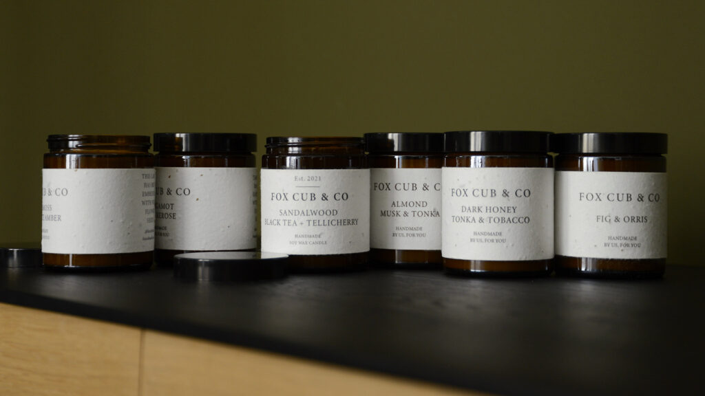 fox cub co range of scented candles