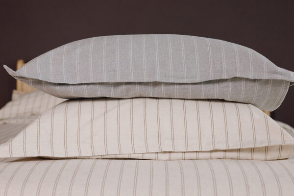 Flannel Stripe Brushed Cotton Duvet Cover Set - 2 Colours