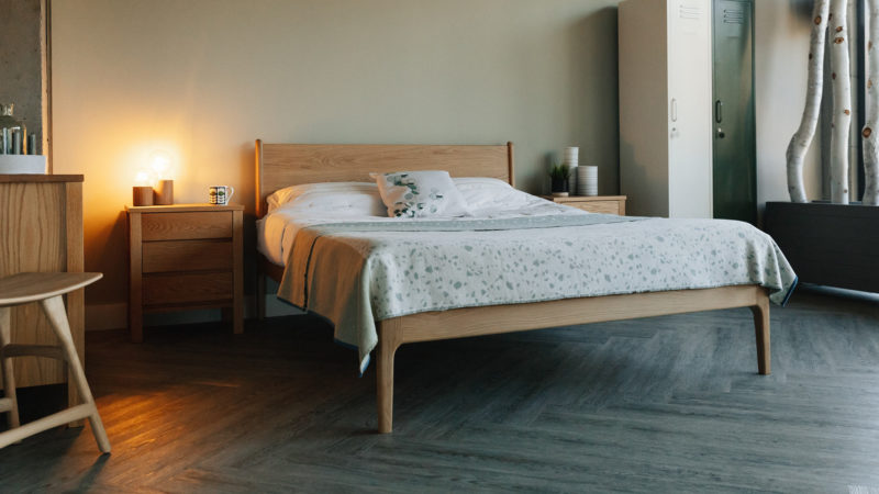 handmade Camden bed in solid oak 2020