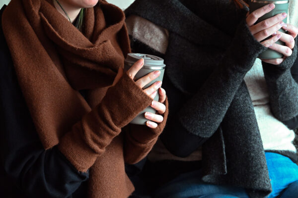 Knitted Scarves, Beanies & Gloves - Charcoal or Chestnut
