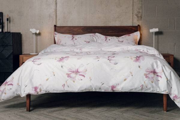large floral print duvet set pink