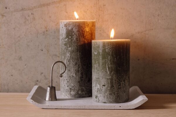 Rustic Green Pillar Candles - 2 Sizes