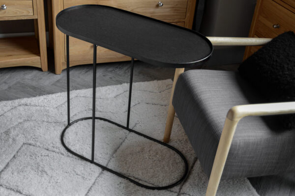 lozenge shape black side table