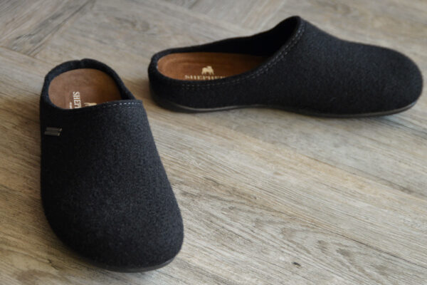 pair of men's black slippers.