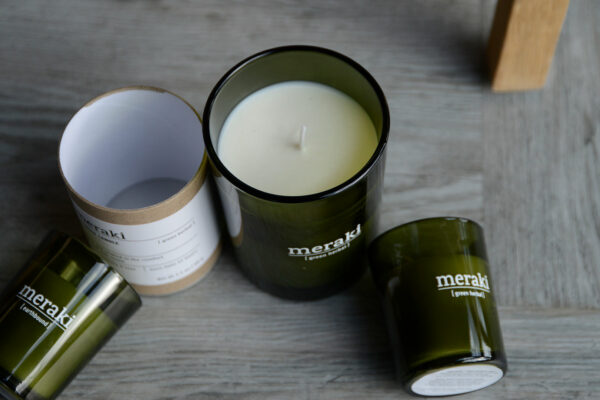 meraki earthbound and green herb candles