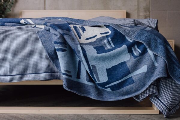 Cosy Abstract Pattern Throws - Blue or Sage Green