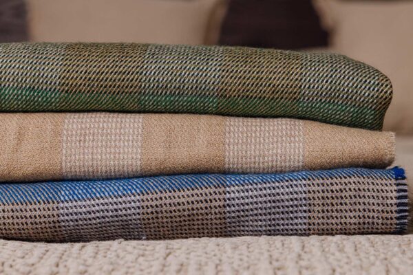 Check Merino Lambswool Throws - 3 Colours