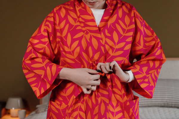 Bright Leafy Cotton Robe
