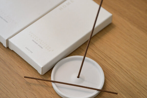 Japanese style incense stick in holder and boxes.