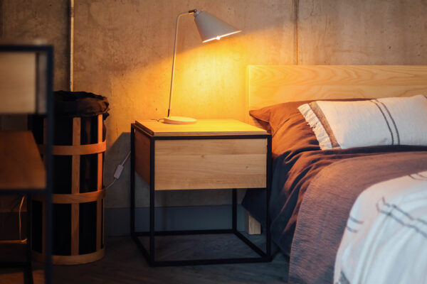 monolit bedside table oak and black