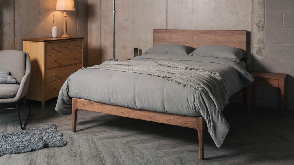 moss grey bedding on Chiswick bed