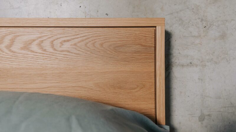 oak Leith modern bed headboard detail 1