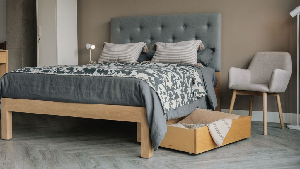 oak Skye bed with under bed drawer