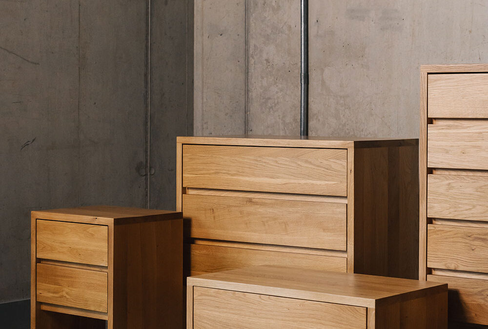 Oak Bedside Table With Drawers | Natural Bed Company
