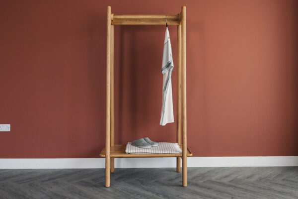 oak open clothes rail