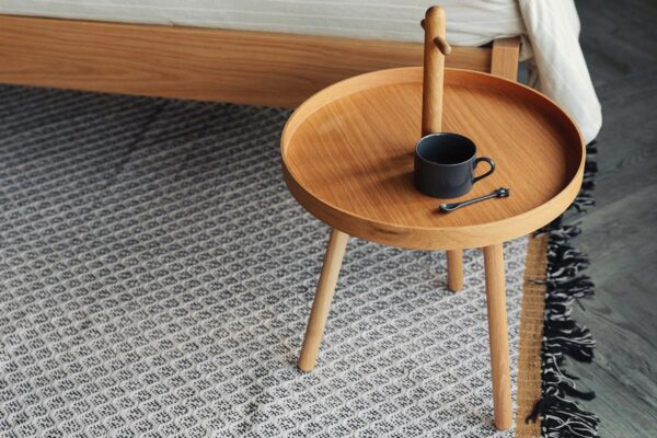 oak side table with handle