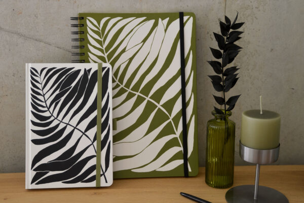 Hardback Leaf Print Notebooks