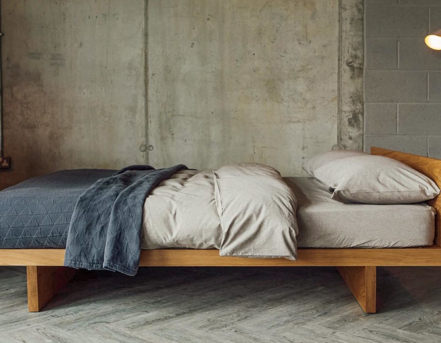 organic bedding on oak kyoto slate stockholm bedspread