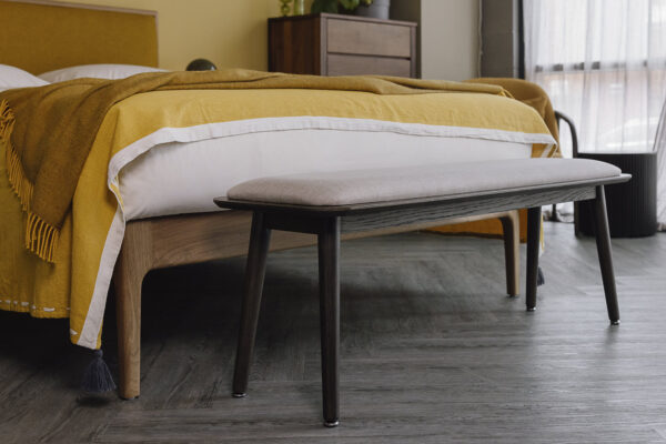 Padded Wooden Bench - Natural or Smoked