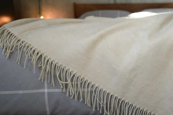 pale cream herringbone throw