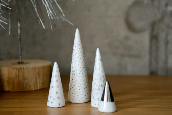 porcelain mini modern christmas trees