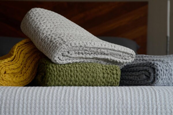 pure cotton waffle textured throws