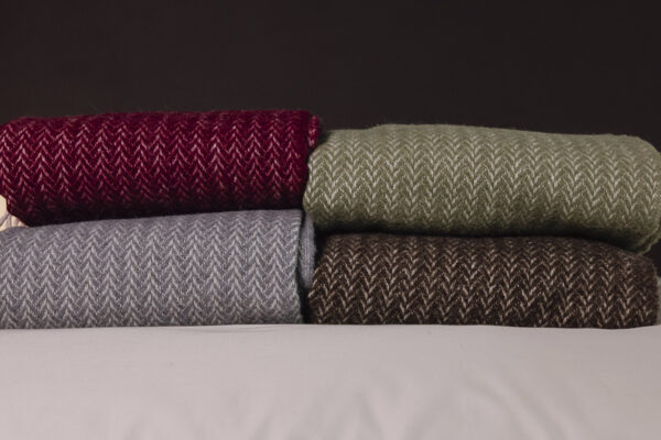 Pure Wool Herringbone Throws - 4 Colours
