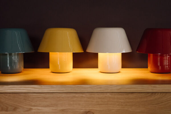 Colourful Mid-Century Style Enamel Table Lamps