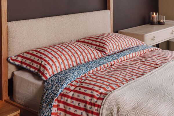 Red & Blue Reversible Duvet Cover Set
