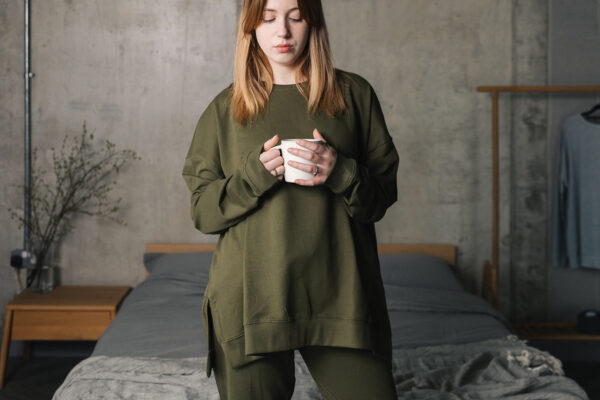 relaxed cotton sweatshirt Khaki