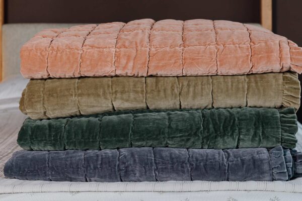 Velvet Ruffle Bedspreads - 4 Colours