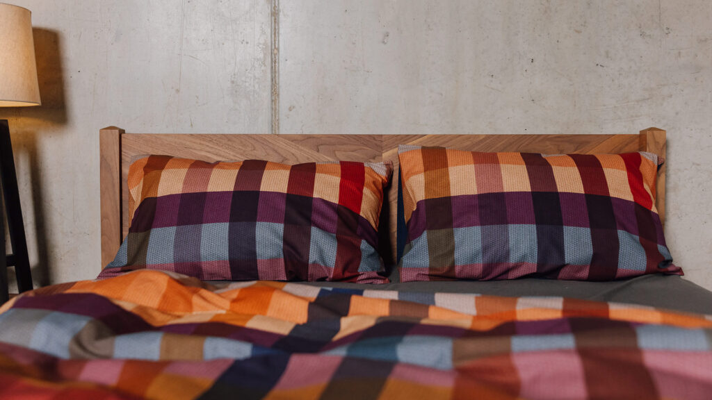 rich colourful print check duvet set