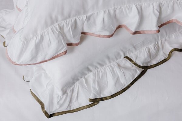 Ruffle Edge Bedding - Olive or Blush