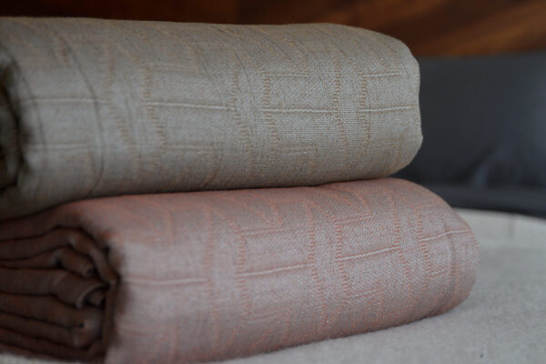 rust and mushroom colour bedspreads
