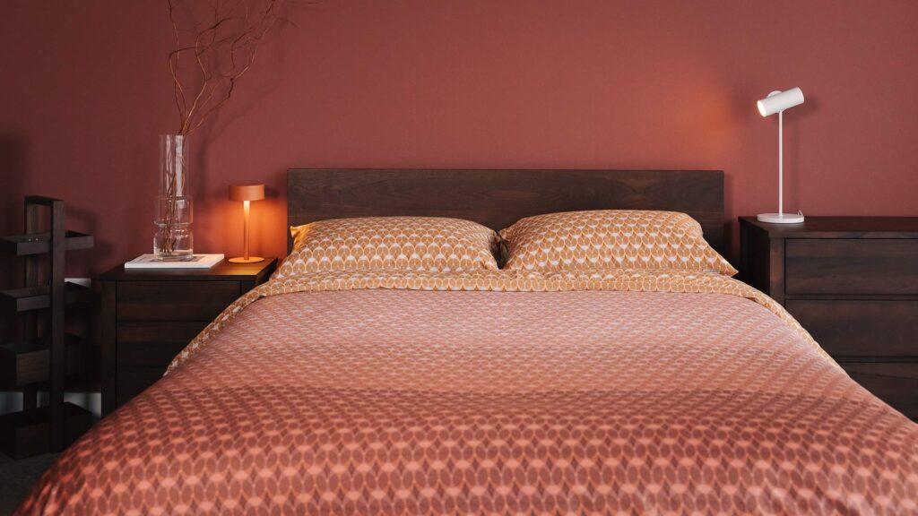 rust ombre circle patterned duvet set