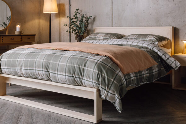 Green Check Brushed Cotton Duvet Set