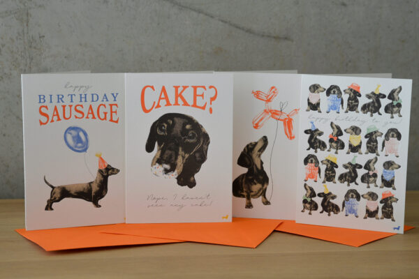 Sausage Dog Birthday Card Set