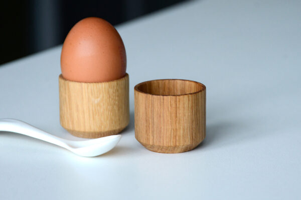 set of 2 oak egg cups