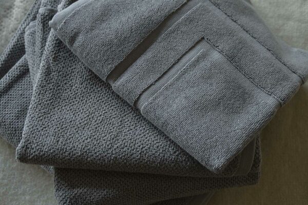 silver grey textured towels