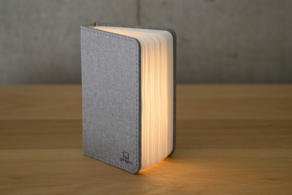 small book light with grey cover