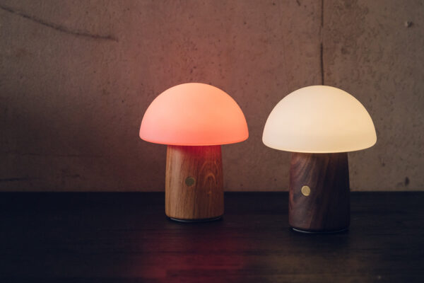 small mushroom lamps red and ivory