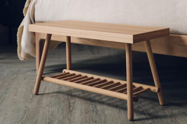 small oak spindle style bench
