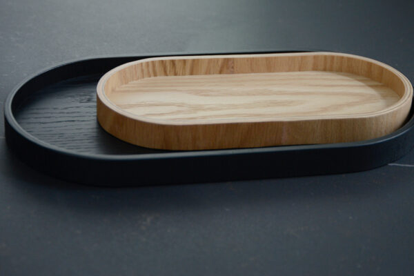 small oak trays black or natural