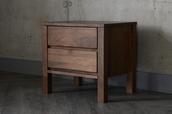 Black Lotus Shaker Collection - Walnut 2 Drawer Bedside Unit