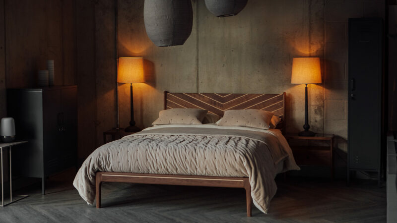 special edition hoxton bed with velvet quilt