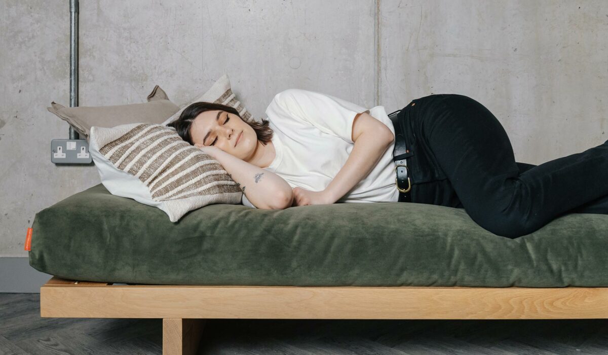 sprung kyoto daybed in use close up