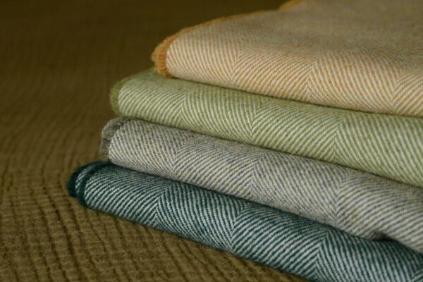 stack of herringbone throws 1