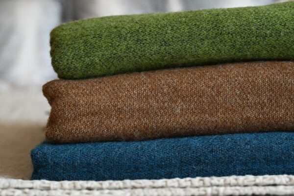 Reversible Pure Wool Throws - Teal, Green or Chestnut