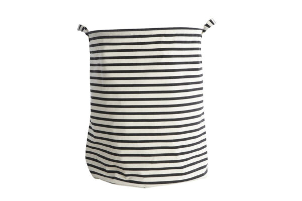 striped cotton laundry bin